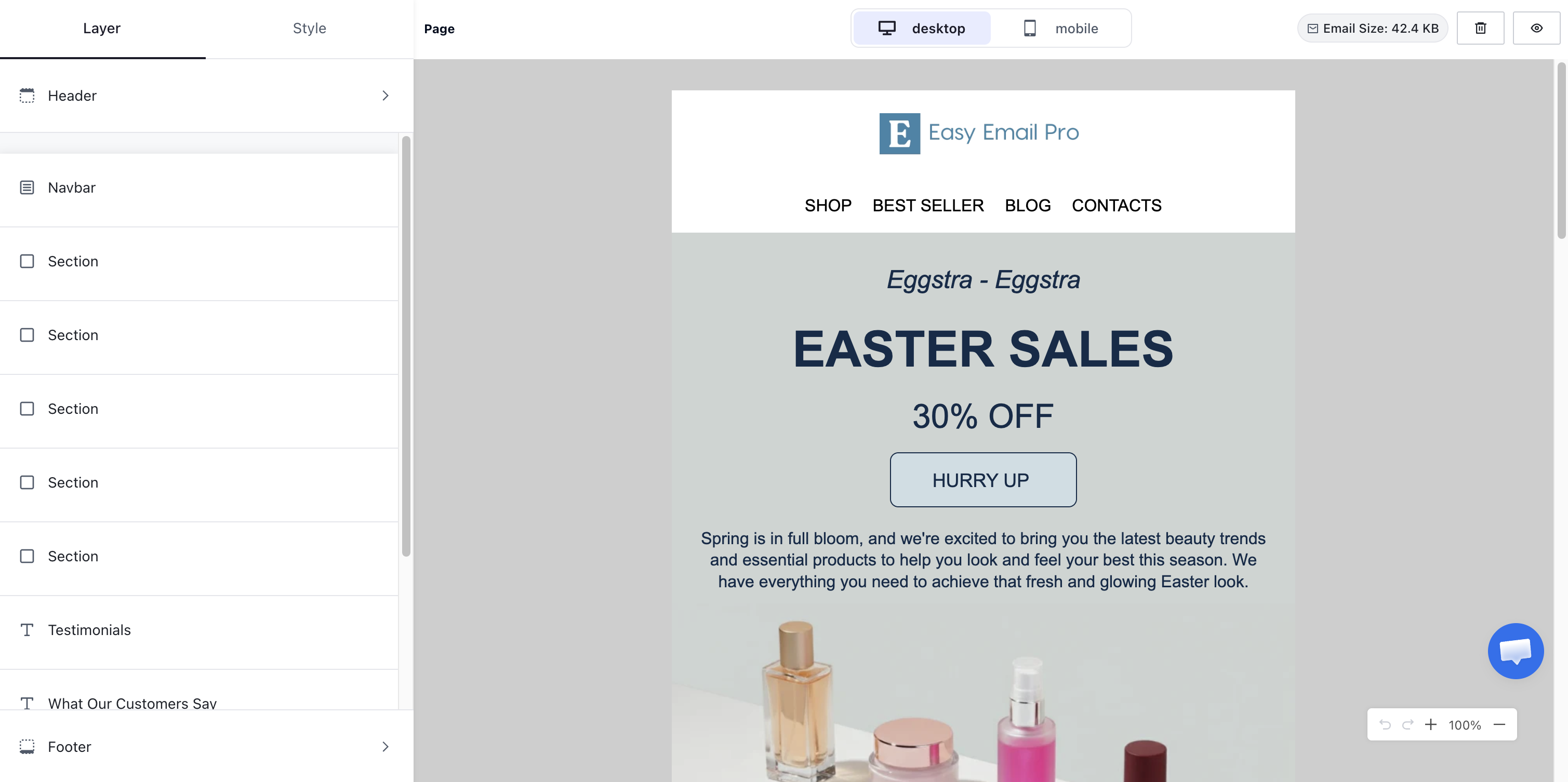 Modern editor experience with a simplified style and page editing interface